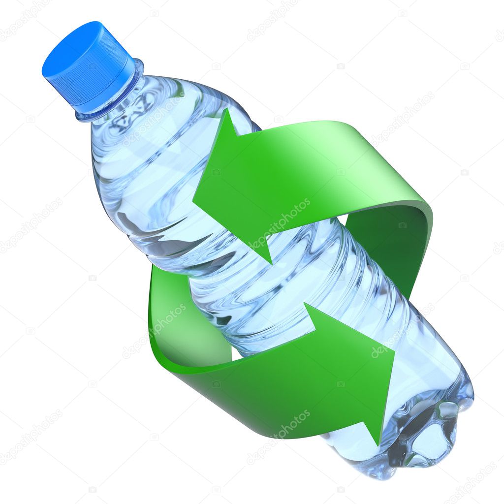 Plastic bottle recycling concept