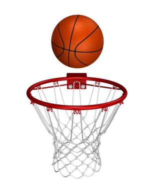 Basket ball over the basket clipart