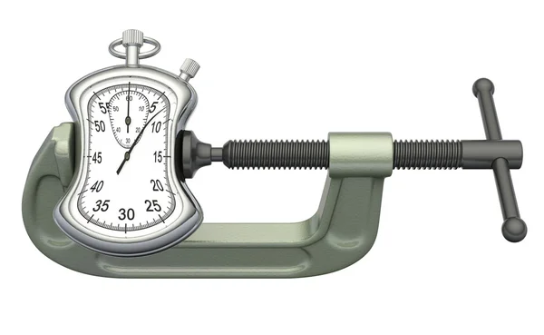 Bir kıskaç içinde sıkışmış kronometre — Stok fotoğraf