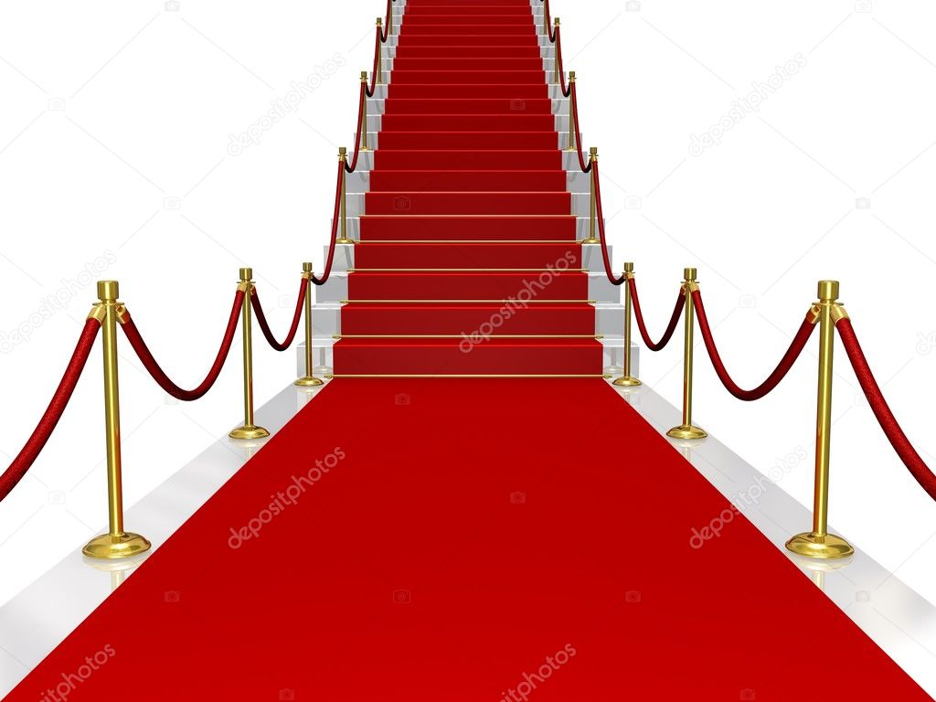 Red carpet with stair