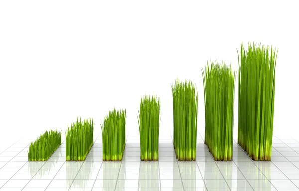 Chart created with green grass — Stock Photo, Image
