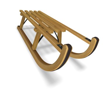 Wooden sled clipart