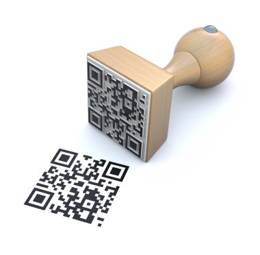 QR rubber stamp clipart