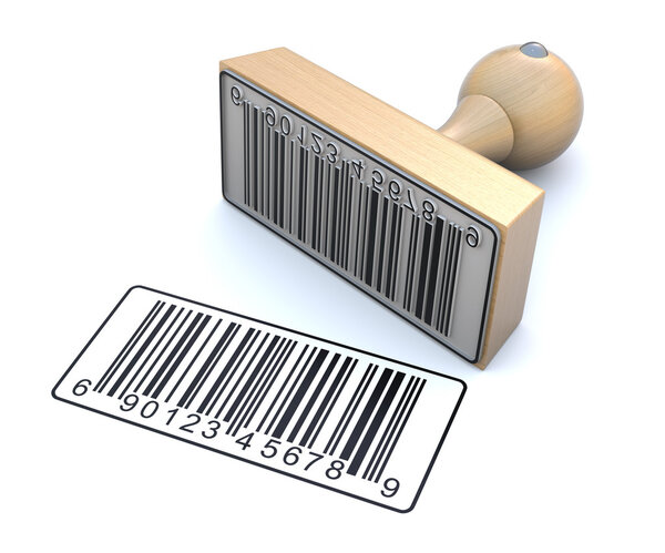 Ruber stamp with barcode