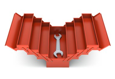 Red toolbox and spanner clipart