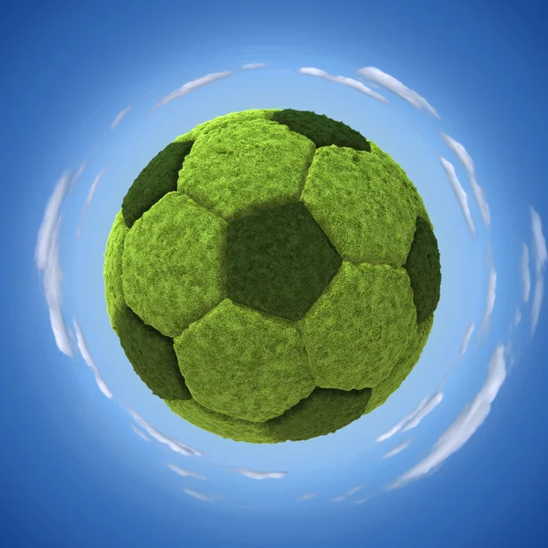 Grassy soccerball — Stock Photo, Image