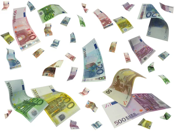 Latający euro — Zdjęcie stockowe
