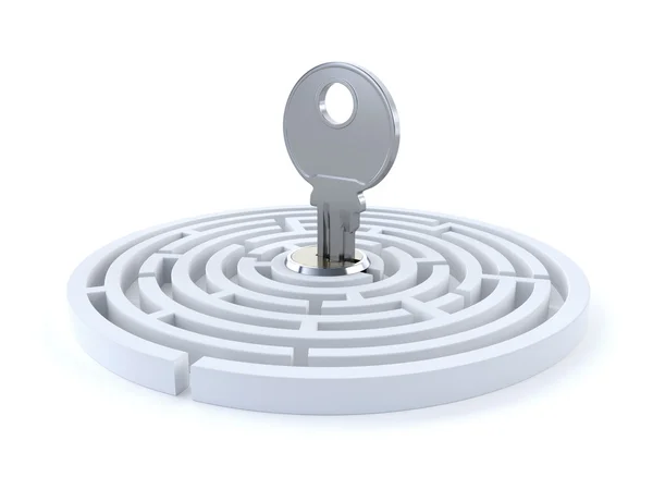 Concept with the key and maze — Stock Photo, Image