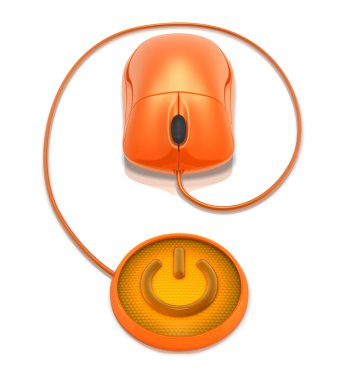 Mouse and power button clipart