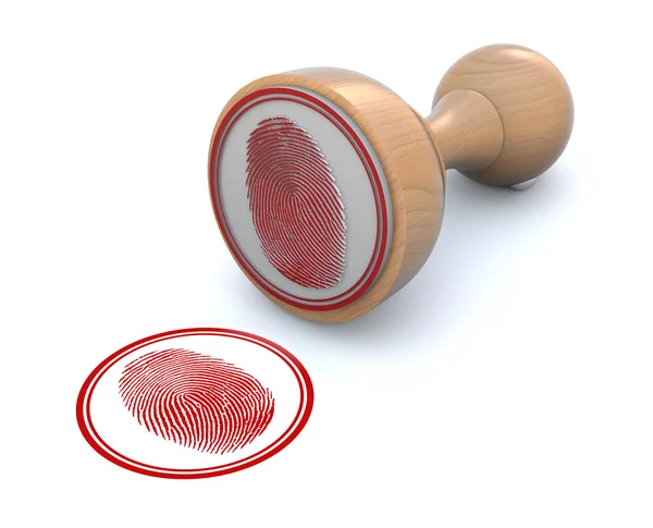 Rubber stamp - fingerprint — Stock Photo, Image