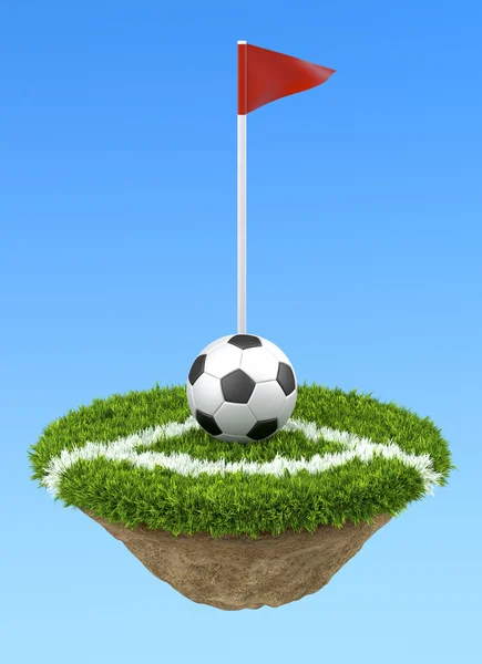 Футбольный мяч на углу — стоковое фото