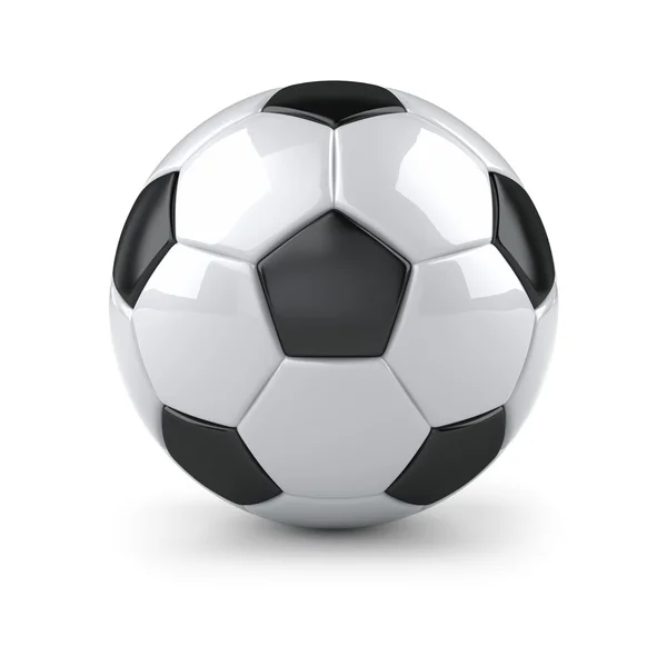 Блестящий футбольный мяч — стоковое фото