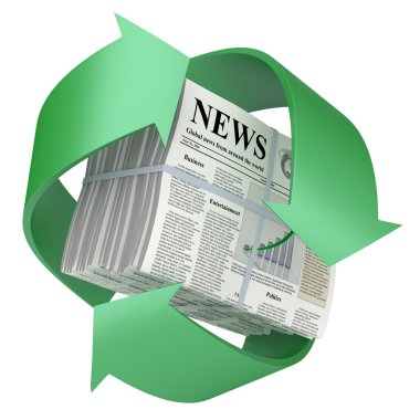 Recycled newspaper clipart