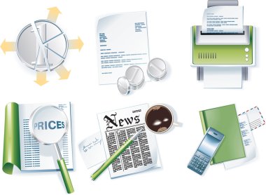 Vector business icon set. Part 1 clipart