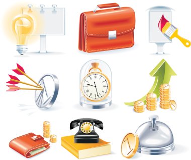 Vector business icon set clipart