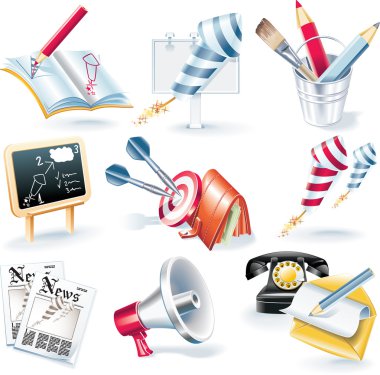 Vector advertising campaign icon set clipart