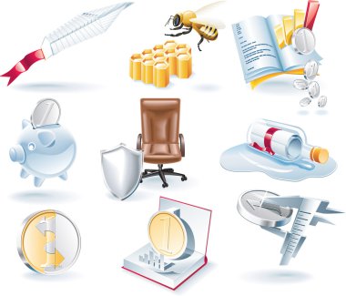 Vector business icons set clipart