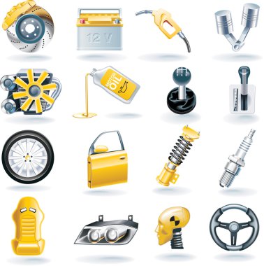 Vector car parts icon set clipart