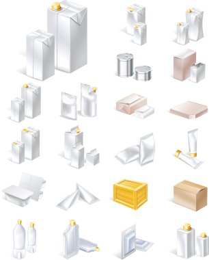 packaging icon set clipart