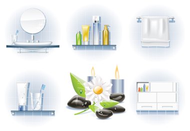 Vector bath icon set clipart