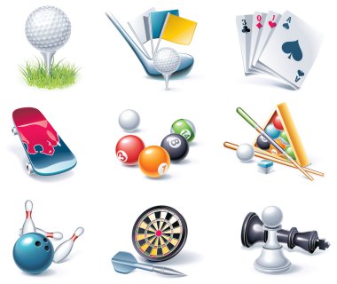 Vector cartoon style icon set. Part 35. Sport clipart