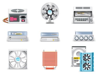 Vector white computer icon set. Part 5 clipart