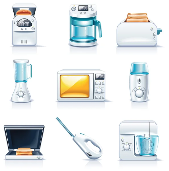 Wektorowe ikony urządzeń gospodarstwa domowego. część 1 — Wektor stockowy