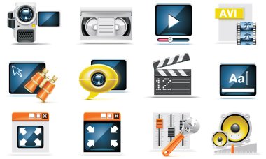 vektör video Icon set