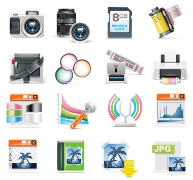 Vector photography icon set clipart