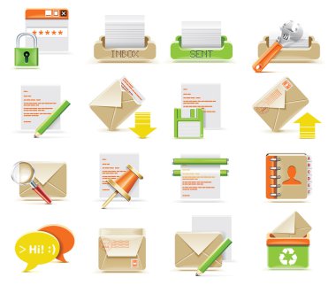 Vector e-mail icon set clipart