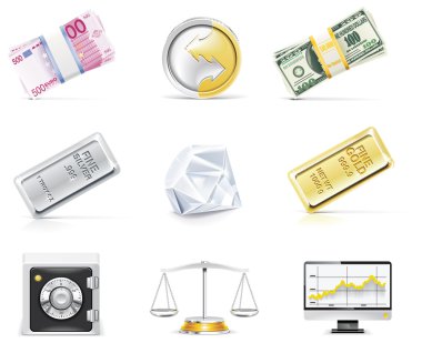 Vector online banking icon set. Part 5 clipart