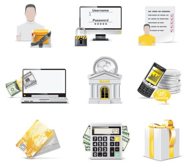 Vector online banking icon set. Part 2 clipart