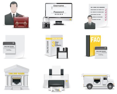 Vector online banking icon set. Part 1 clipart