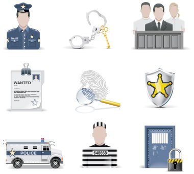 Vector law and order icon set. Part 2 clipart