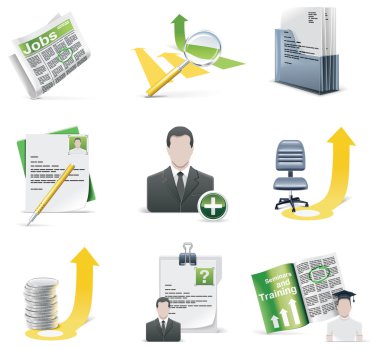 Vector recruiting icon set clipart