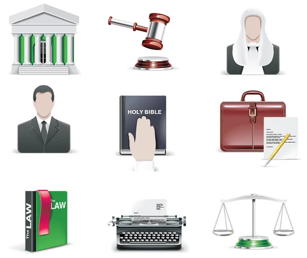 Vector law and order icon set. Part 1 — Stock Vector