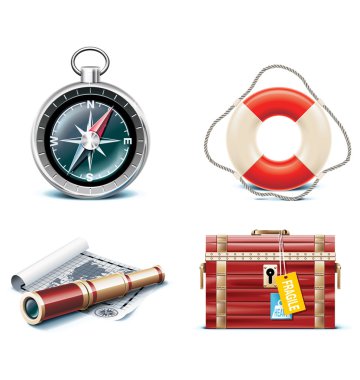 Vector marine travel icons. Part 2 clipart