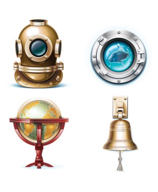 Vector marine travel icons. Part 1 clipart