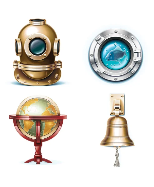 Vector marine travel icons. Part 1 — Stock Vector