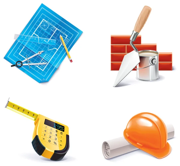 Vektor Homebuilding & Renovating ikon készlet. 3. rész — Stock Vector