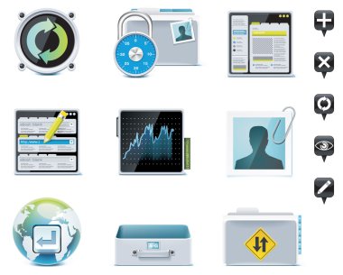 Server administration icons. Part 2 clipart