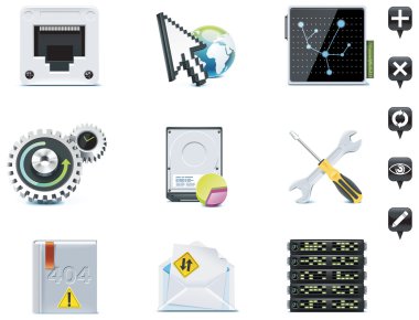 Server administration icons. Part 3 clipart