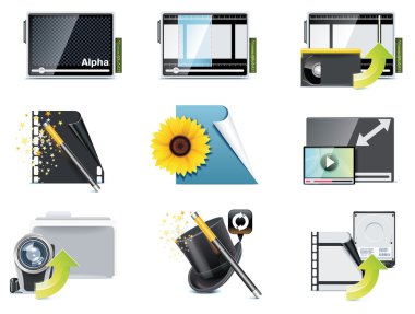 Vector video icons clipart