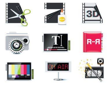 Vector video icons clipart