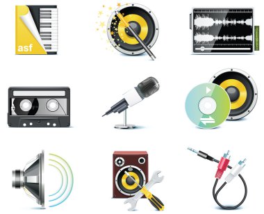 Vector video icons clipart