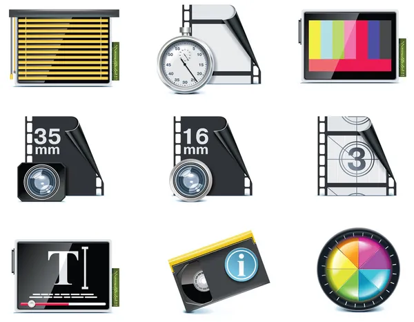 Iconos de vídeo vectorial — Archivo Imágenes Vectoriales