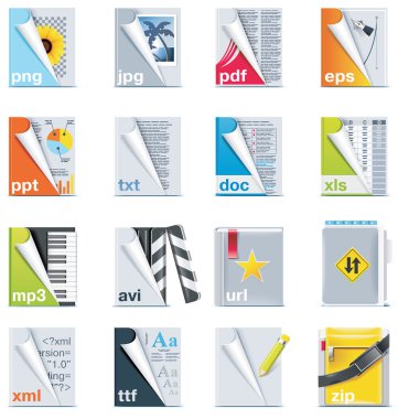 Set of the files and folders icons clipart