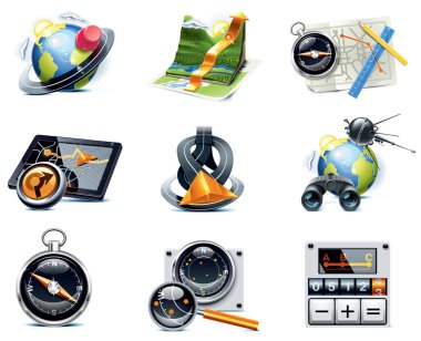 Vector GPS navigation icons. Part 1 clipart