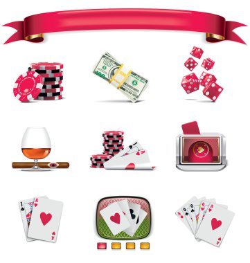 Vector gambling icon set. Part 1 (on white) clipart