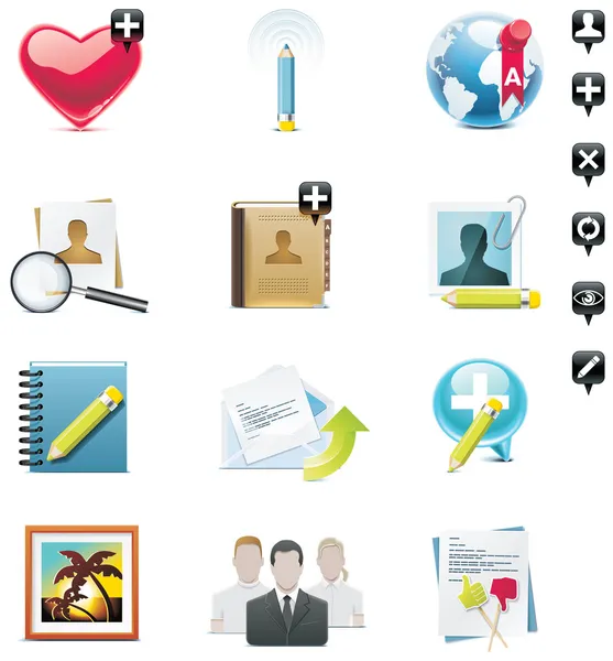 Vector conjunto de iconos de redes sociales — Archivo Imágenes Vectoriales